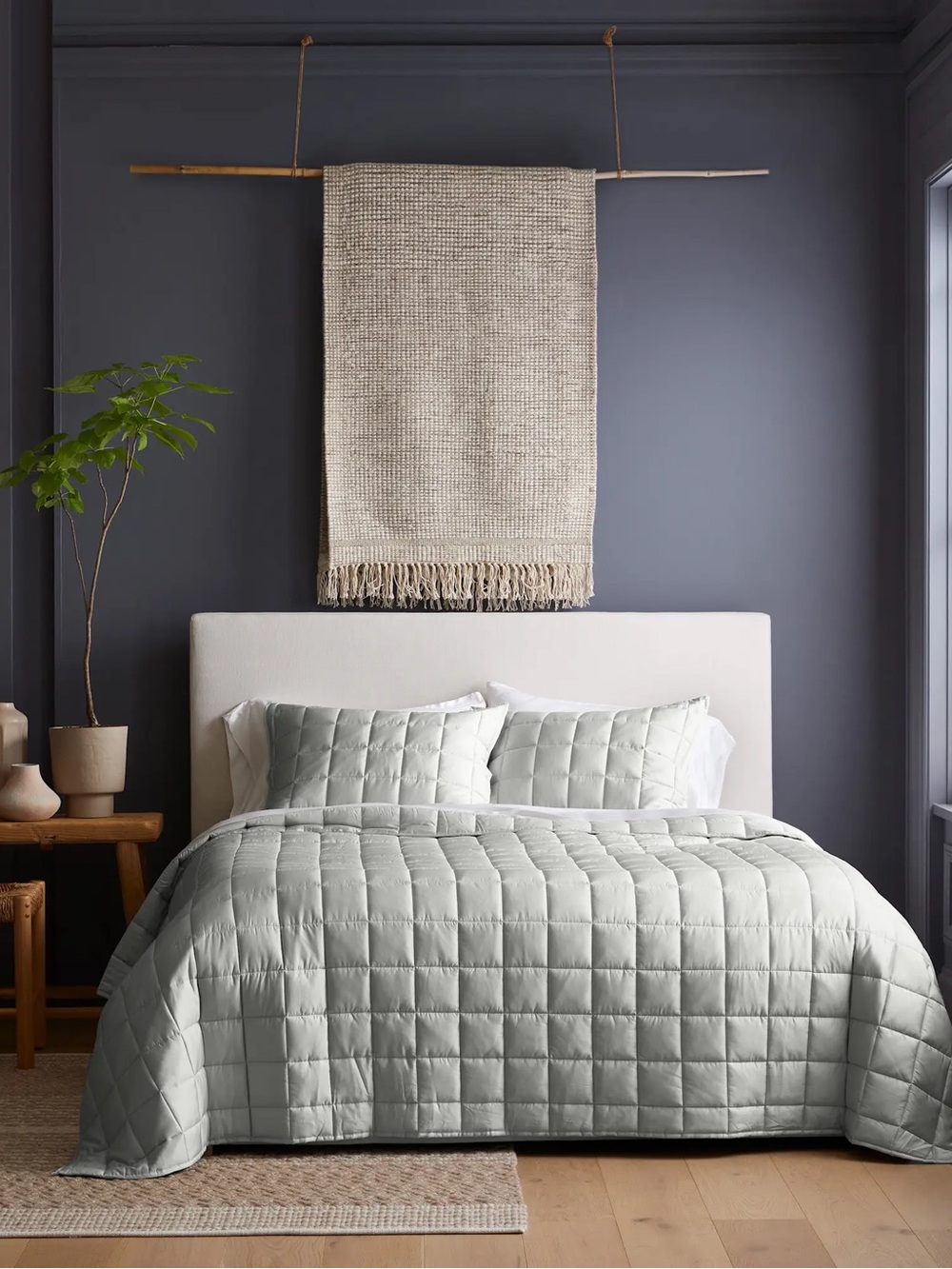NEW Quince KING Bamboo Box Quilt in eucalyptus $184